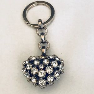 Puffy Heart Rhinestone Keychain